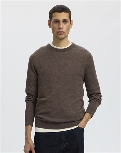 Selected - SLHTray Merino Crew Strik - Delicioso